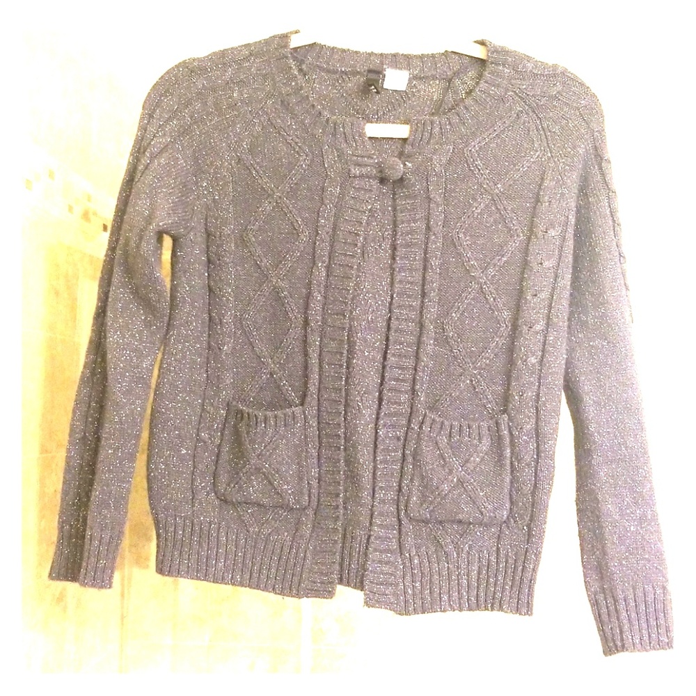 Divided grey silver sparkles sweater